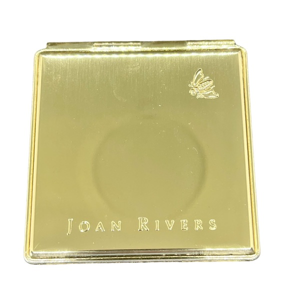 Vintage Joan Rivers Bee Square Compact Mirror Regular & Magnified Black Cover - Picture 1 of 10